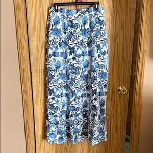 Blue Floral Maxi Skirt